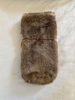 Restoration Hardware Faux Fur Wine Bag